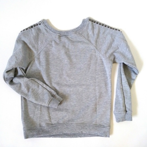 OLLIE CHLOE JOLIE Studded ColdShoulder Sweatshirt - Picture 3 of 8